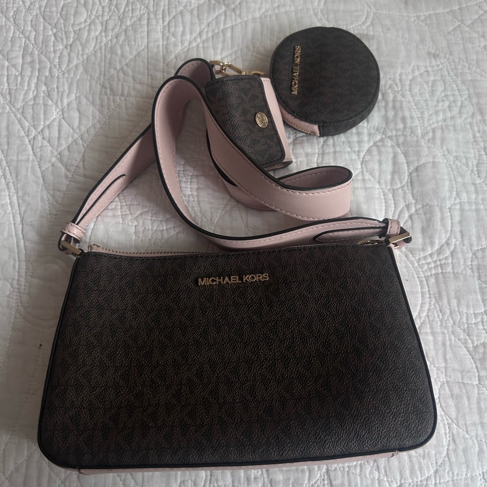 Michael Kors Crossbody Bag in Brown and Pink